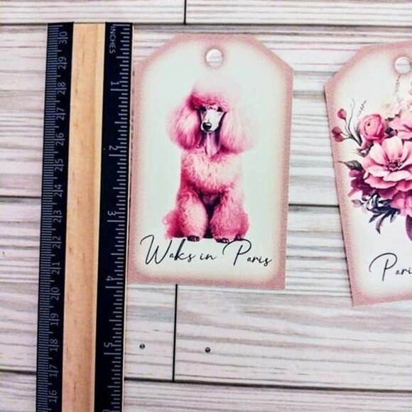16 Pc Set! Pink Paris Life Extra Large Gift & Journal Tags! - Picture 5 of 6